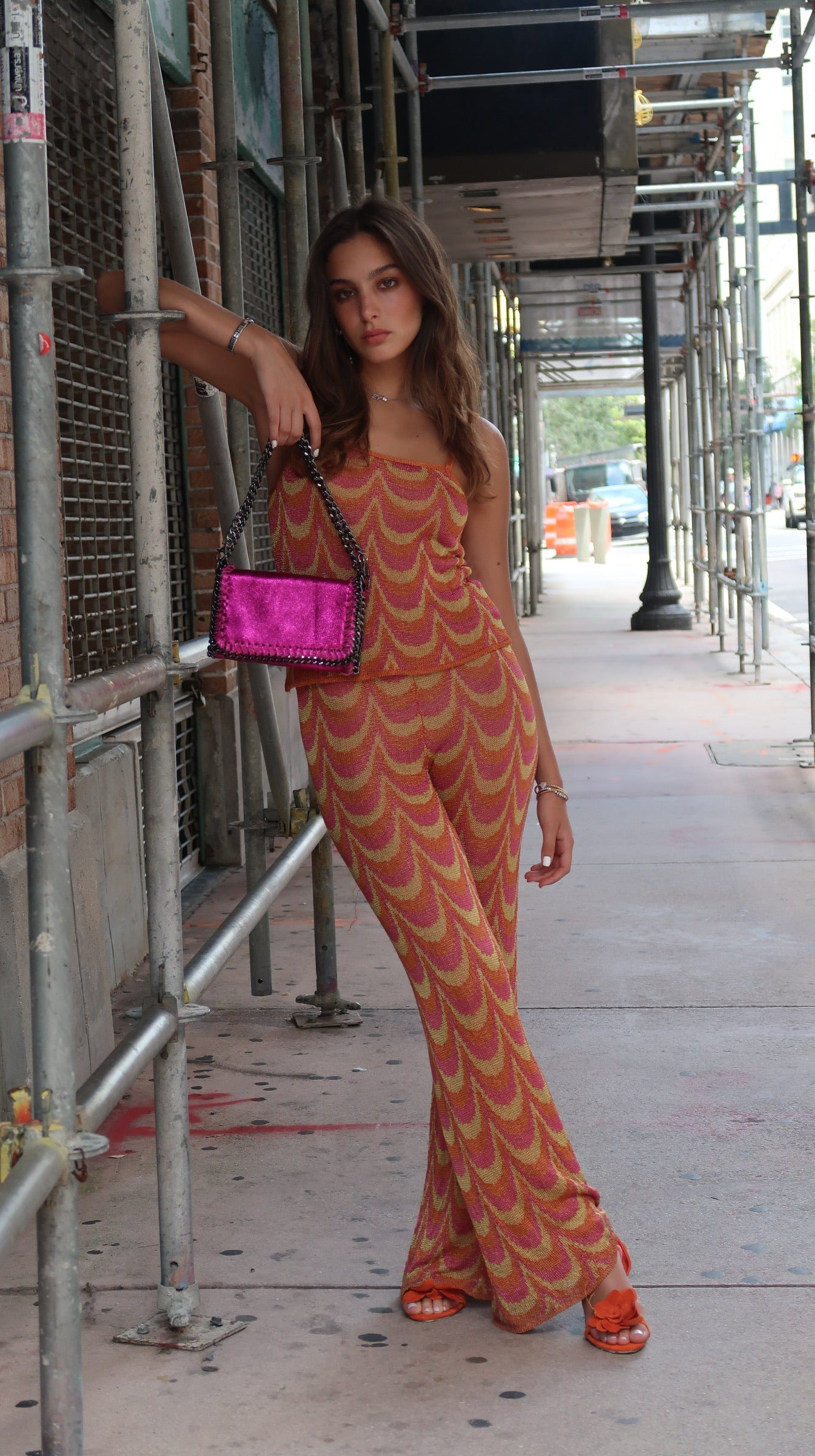 Bolsa metalizada color magenta