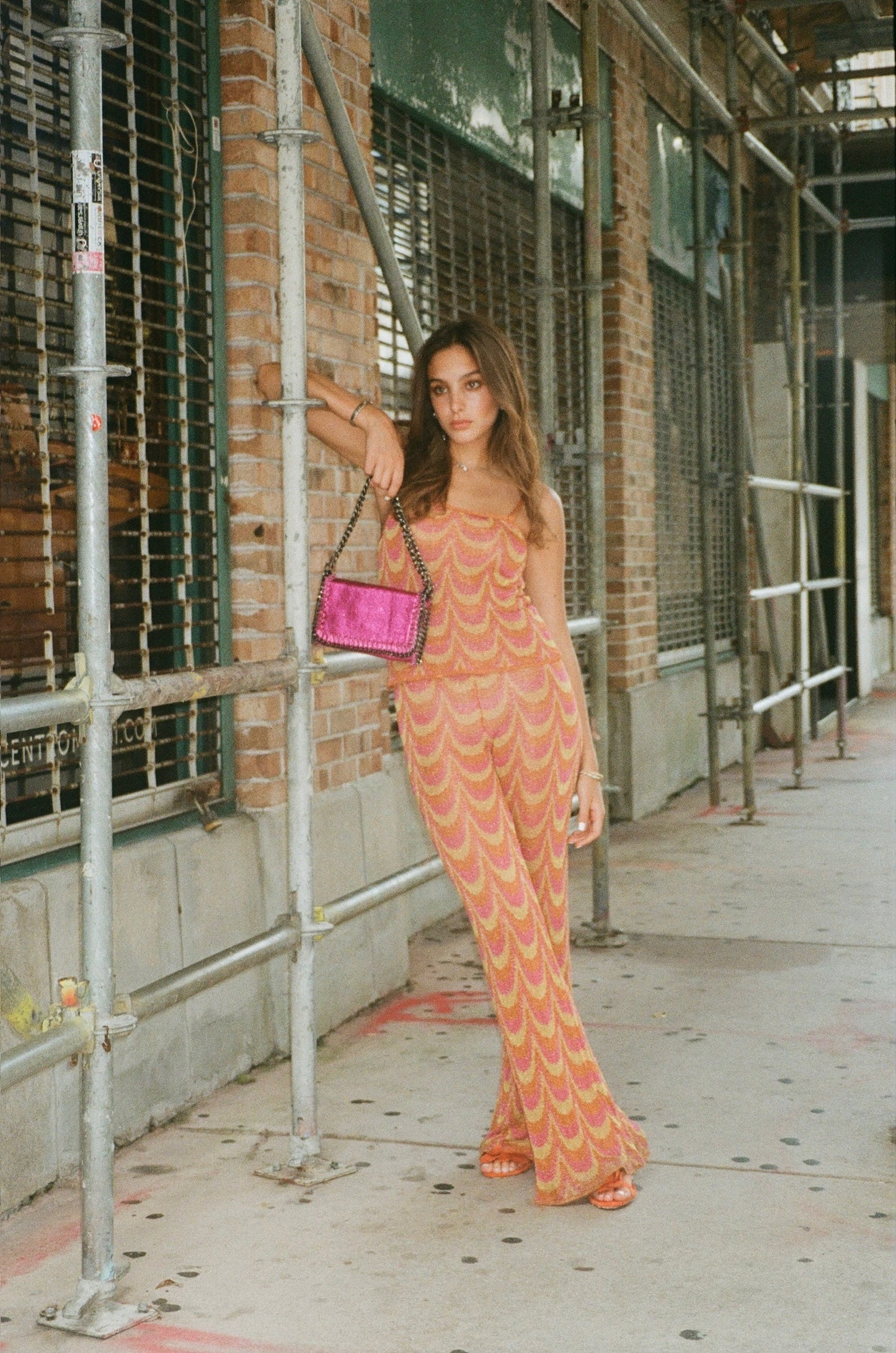 Bolsa metalizada color magenta